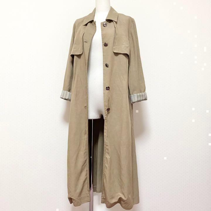 【定価6.8万】martinique ベルト付 リネン 一重仕立て ロングコート