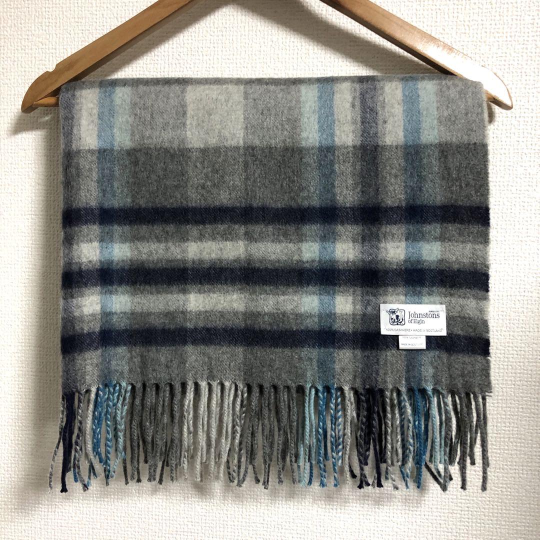 オリジナル ジョンストンズ カシミヤストール 日本別注 check 大判