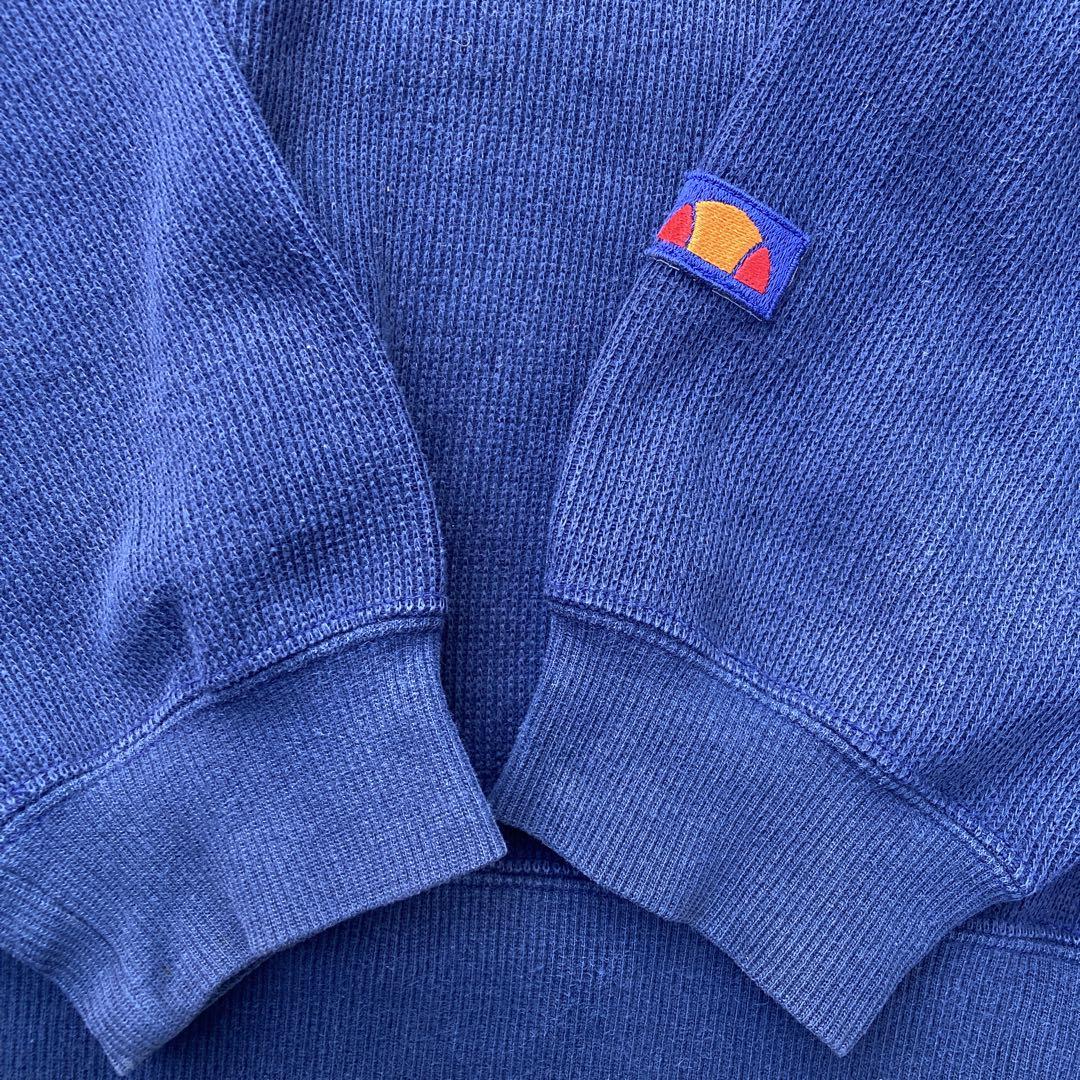 ellesse スウェット トレーナー ロゴ刺繍　レトロ　ネイビー　古着
