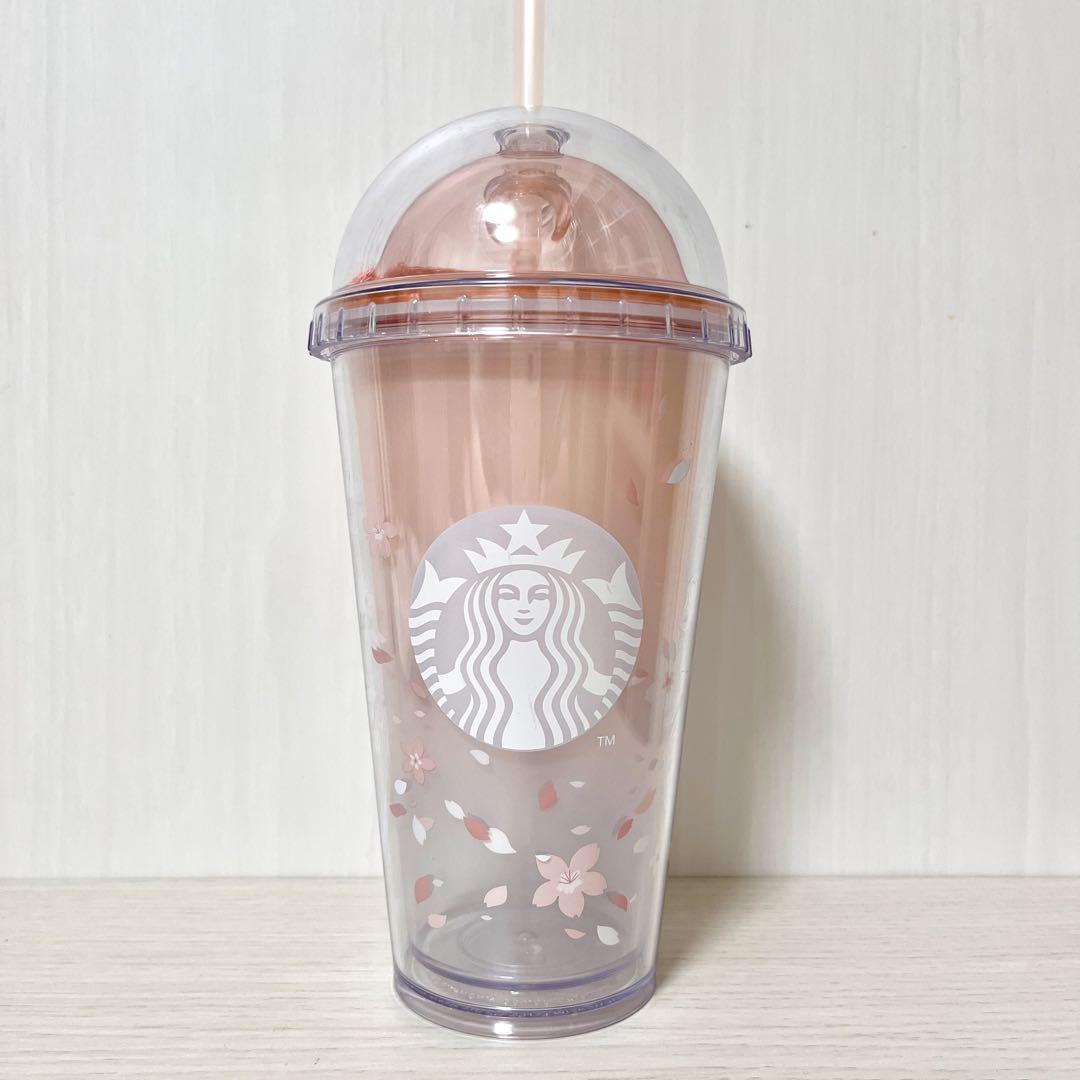美品♡韓国スタバ さくら ドームリッド グリッター コールド