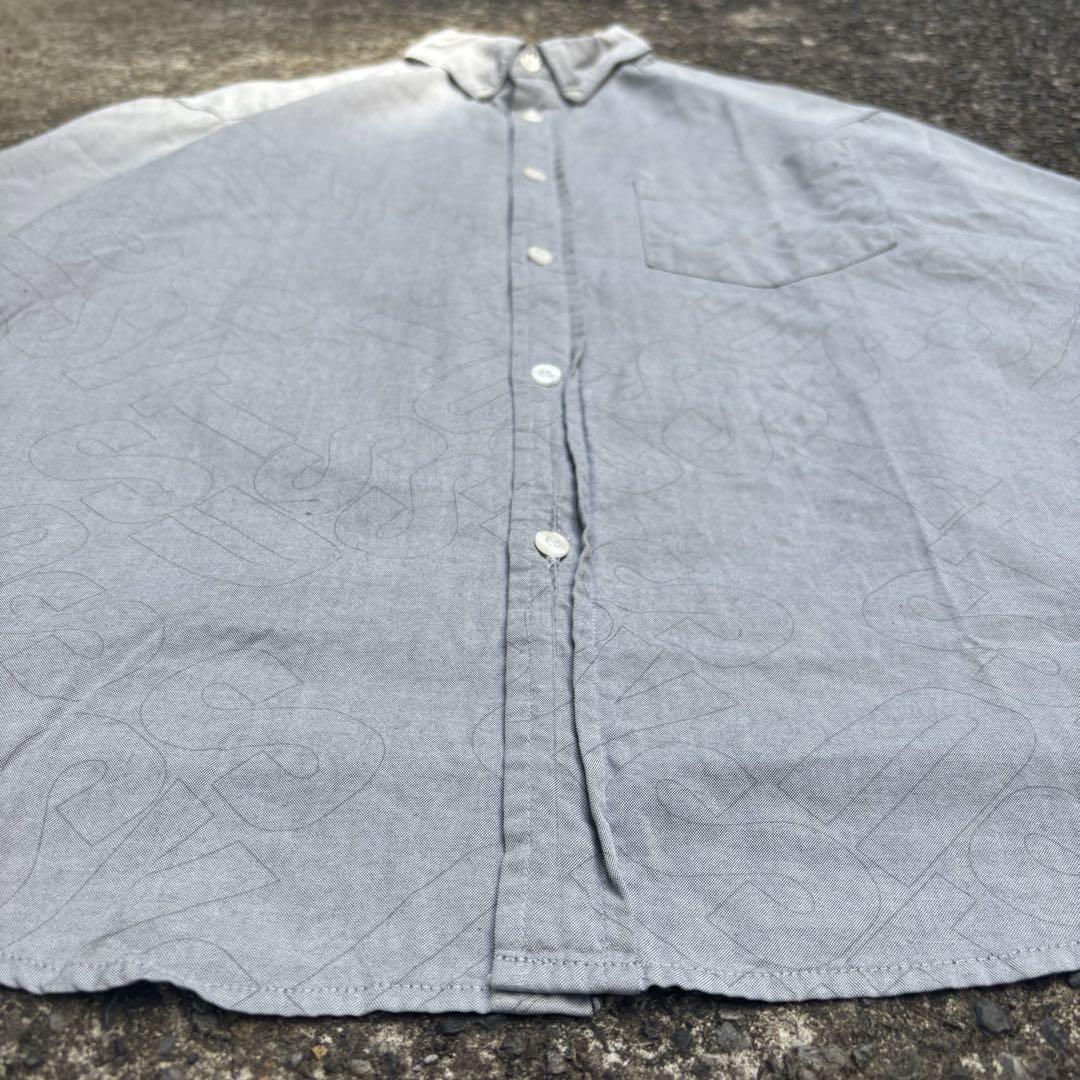 90s old stussy 半袖 コットンシャツ ボタンダウン 紺タグ ロゴ