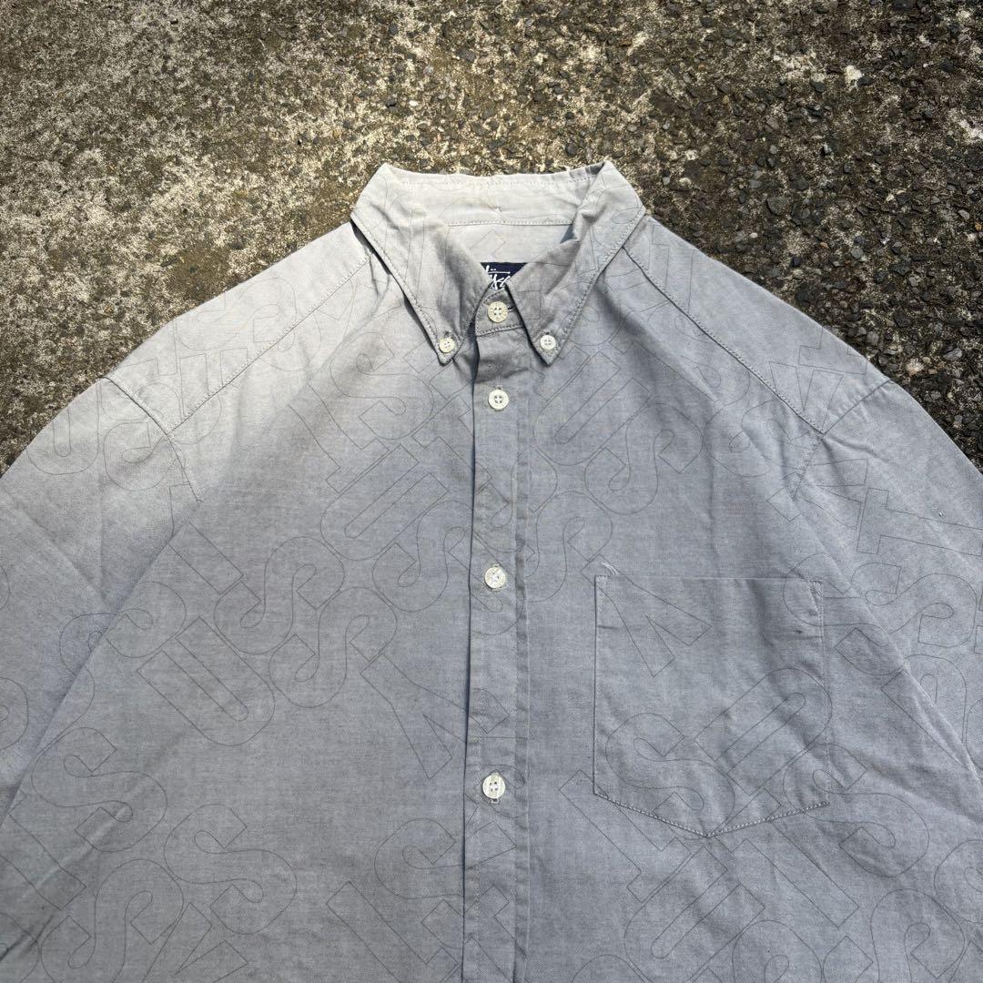 90s old stussy 半袖 コットンシャツ ボタンダウン 紺タグ ロゴ