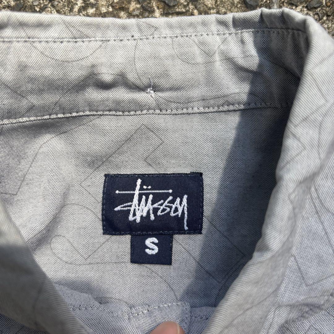 90s old stussy 半袖 コットンシャツ ボタンダウン 紺タグ ロゴ