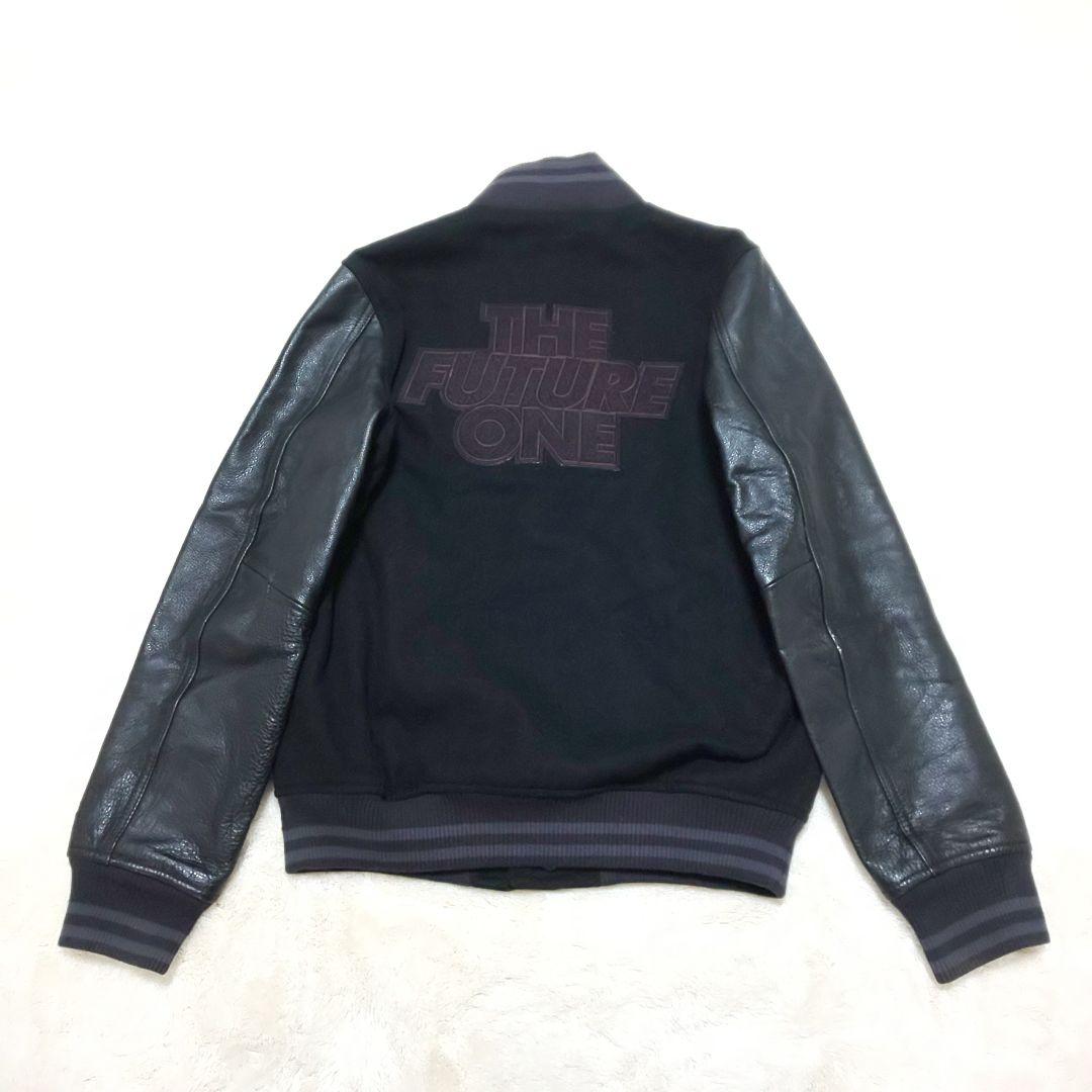 【美品/希少】NIKE ヴィンテージ 刺繍 デストロイヤージャケット スタジャン 希少】ナイキ デストロイヤージャケット スタジャン L 黒 袖