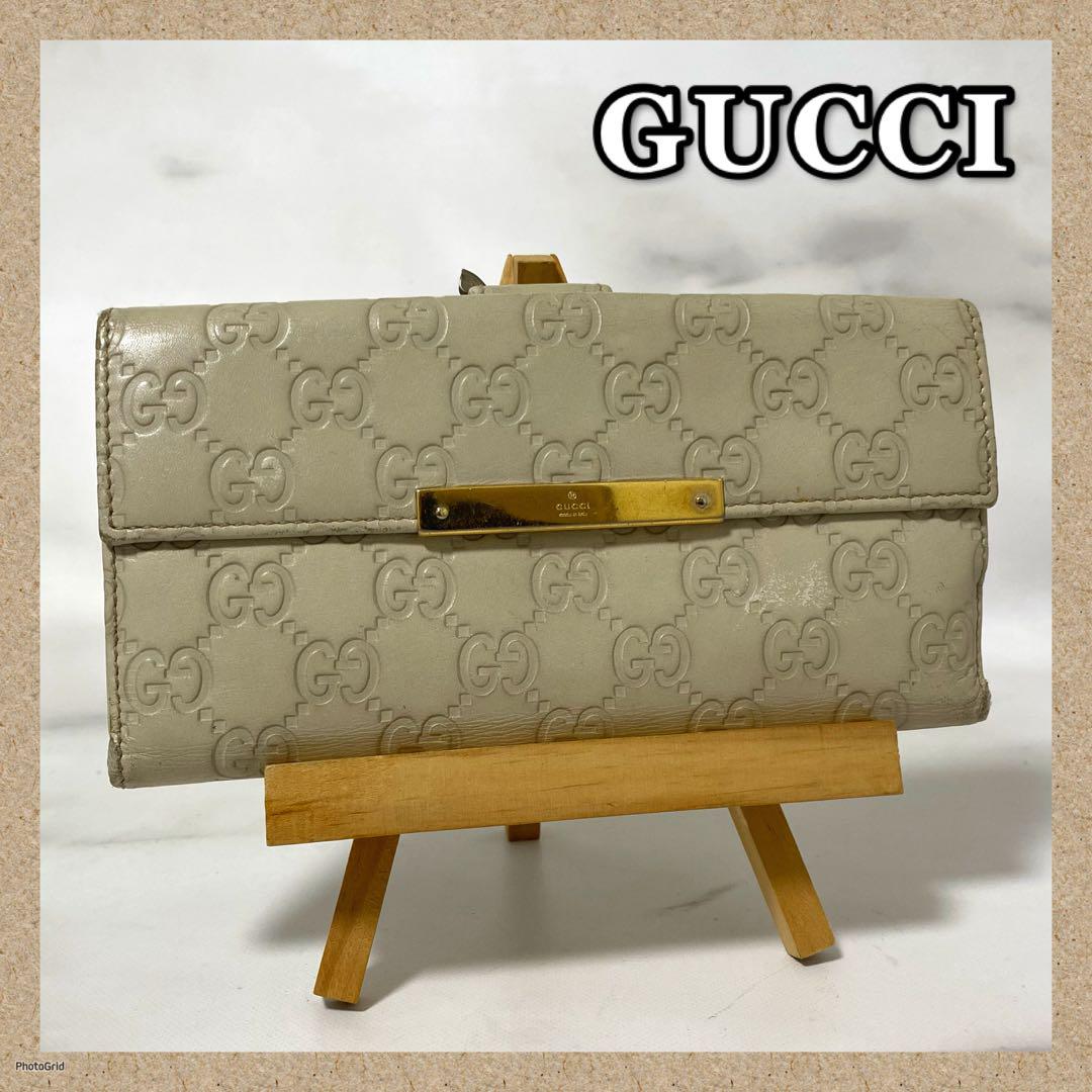 GUCCI＊グッチ＊長財布＊シマ＊ホワイト✨