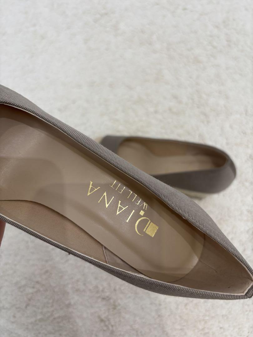 【美品】DIANAダイアナ パンプス オープントゥ ウェッジソール 23.5