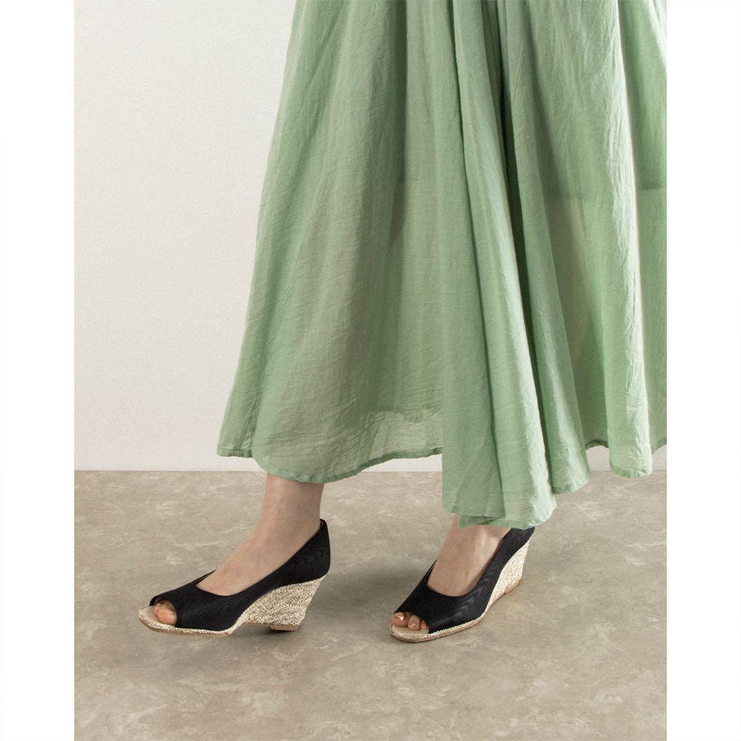 【美品】DIANAダイアナ パンプス オープントゥ ウェッジソール 23.5