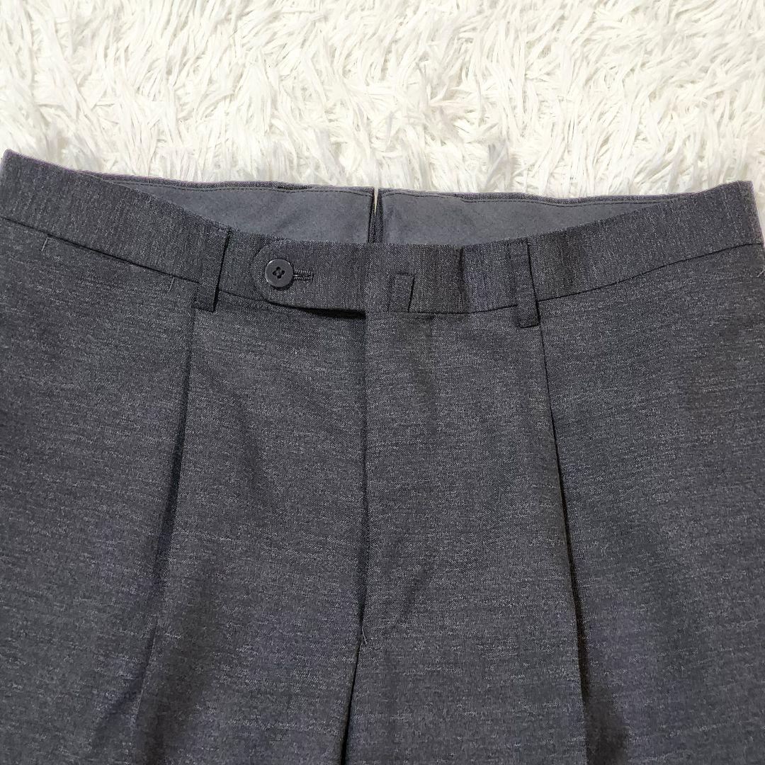 美品☆ビームスF　メランジスーツ　カノニコ　段返り3つボタン　48　グレー