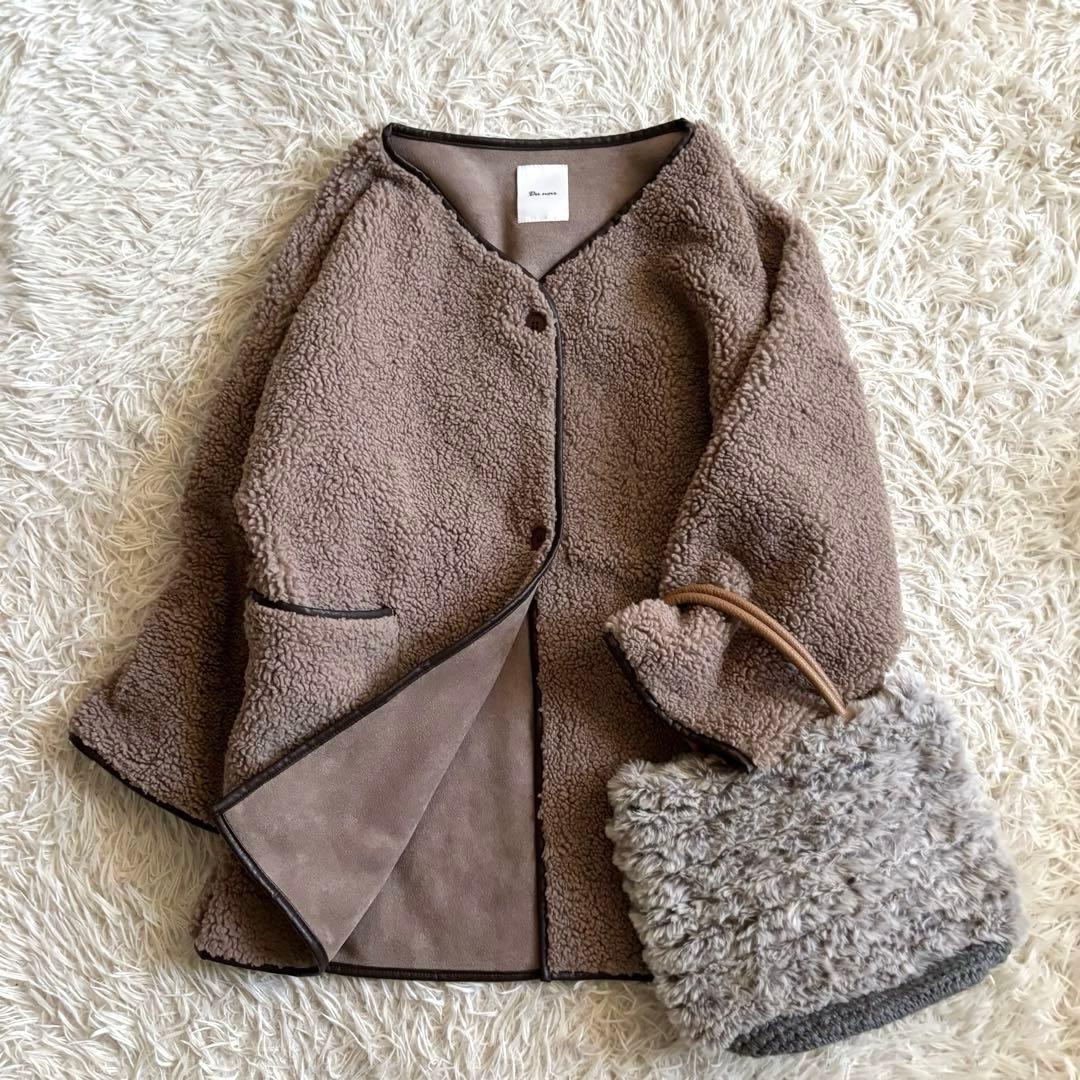 ピュアルセシン ボアショート丈コート リバーシブル フリーFREE SIZE・pual ce cin