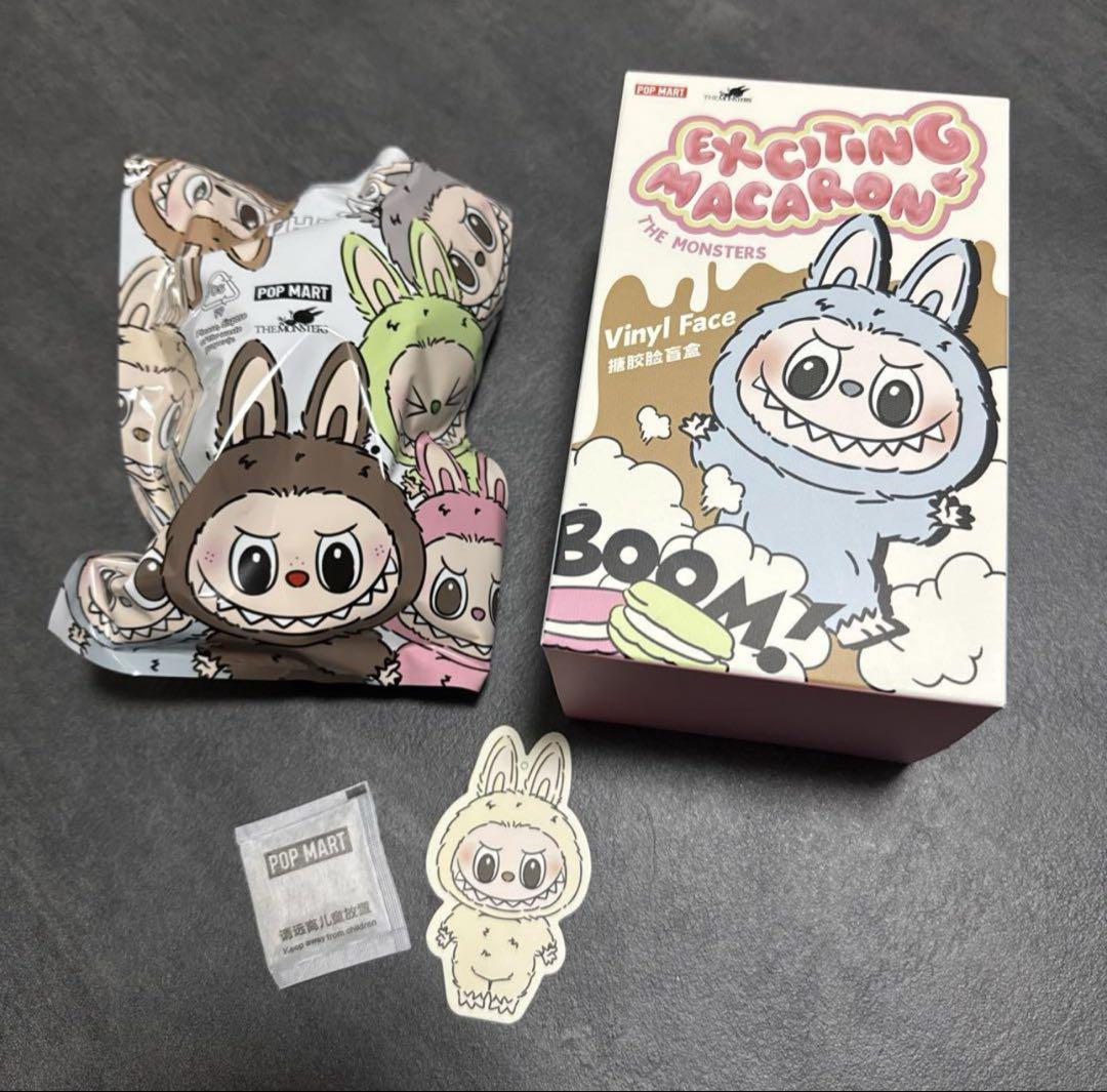 POP MART Exciting Macaron ぬいぐるみ Soymilk Labubu The Monsters Exciting Macaron Vinyl Face Series Soy
