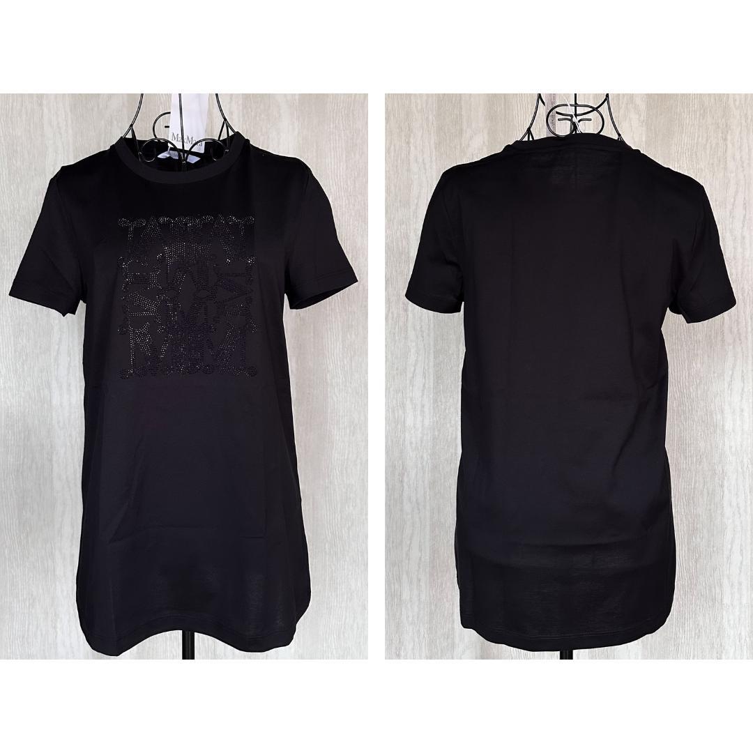 優れた品質 半袖Tシャツ 黒 MaxMara 新作 2025SS モノグラム S ストーン トップス