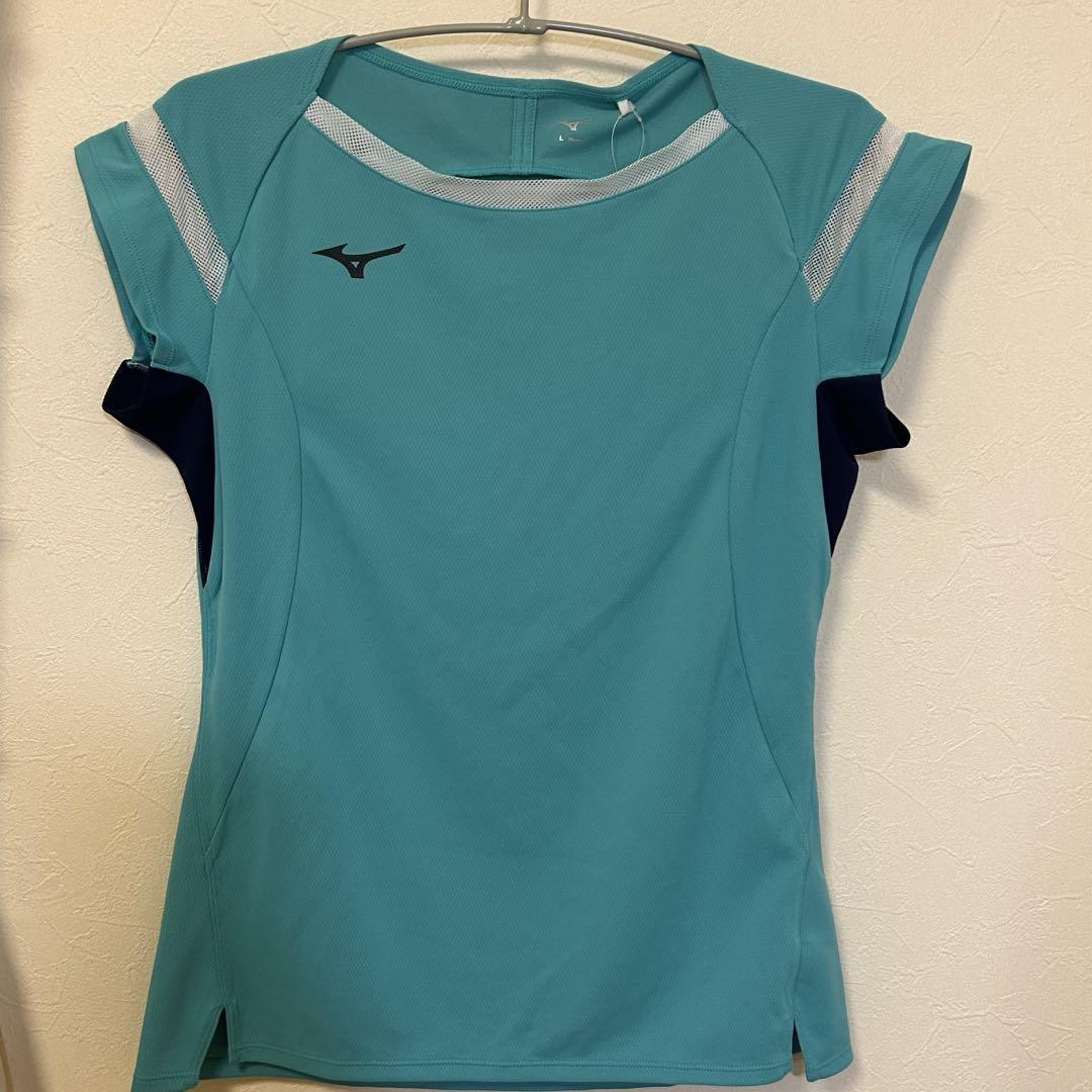 大好き Mizuno ユニフォーム ミズノ Lサイズ テニスウェア 水色 ウェア
