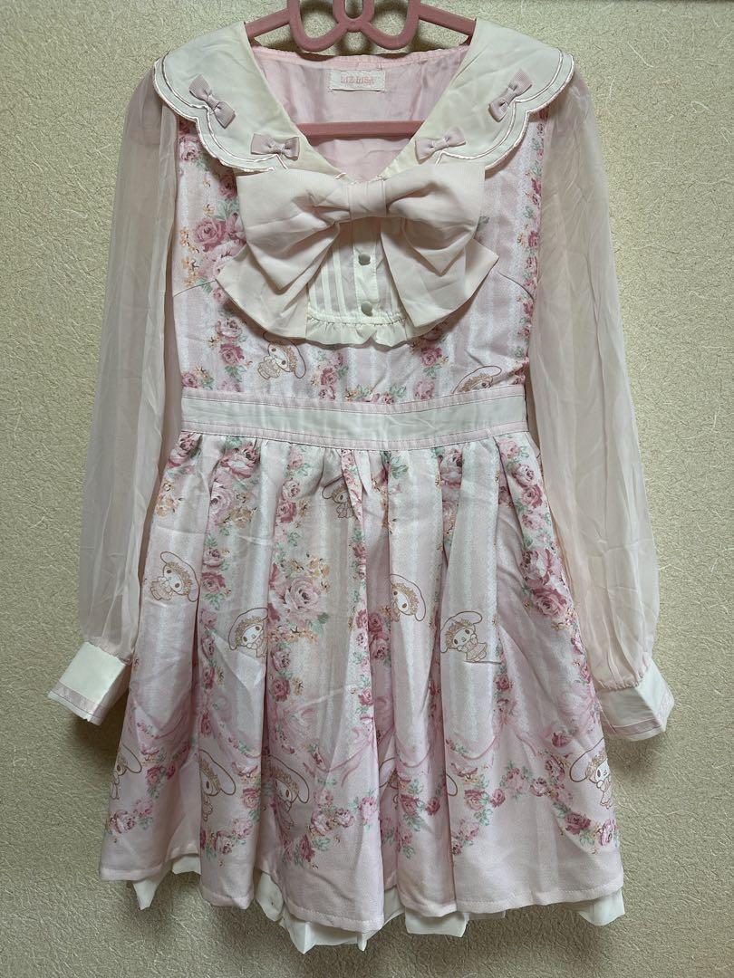 LIZLISA マイメロコラボ パネル柄セーラーワンピース LIZLISA マイメロコラボ パネル柄セーラーワンピース