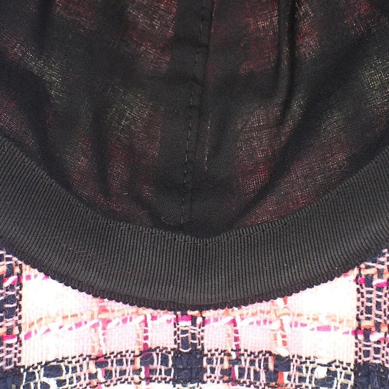 ★状態良好★【CHANEL】ココマーク ツイード キャップ コットン ピンク