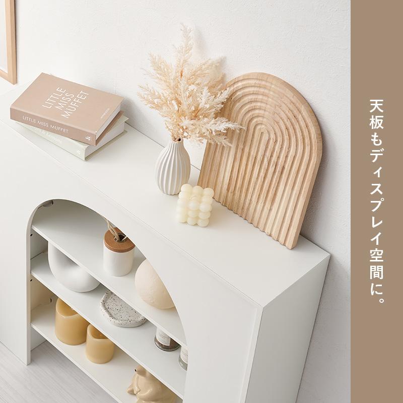 完成品◆幅80cmマントルピース 組立不要 可動棚 コード穴付き おしゃれ収納