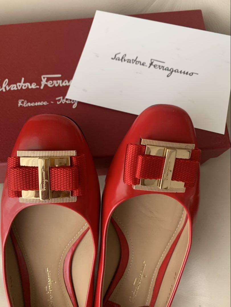 Salvatore Ferragamo フラットシューズ レッド　6 1/2 D