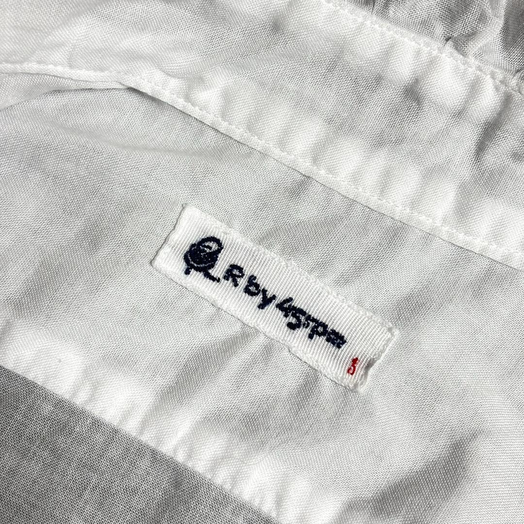 45rpm 7分袖ブラウス ピンタック R刺繍 フリル 白 qf5 - メルカリ