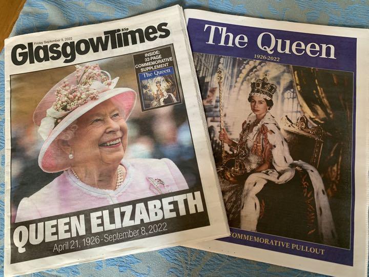 英国女王ご逝去翌日のグラスゴータイムズ特集版85ページ