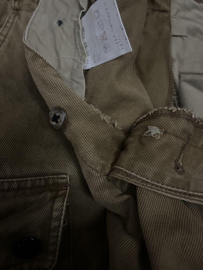 ダブルアールエル　RRL ベージュ カーゴパンツ　ボタン欠損