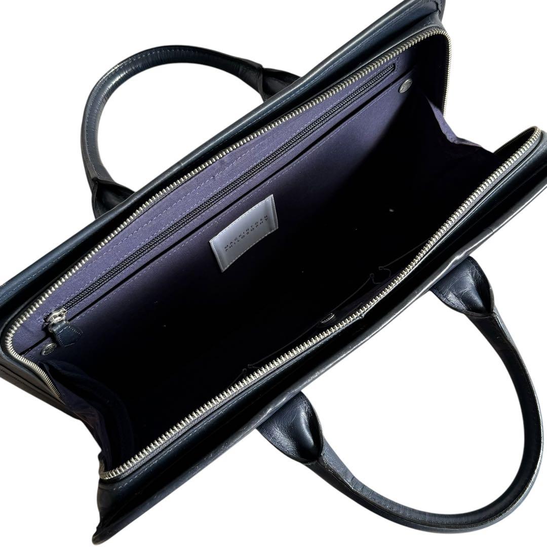 美品 マッキントッシュ フィロソフィー スムースレザー ビジネスバッグ 紺 A4