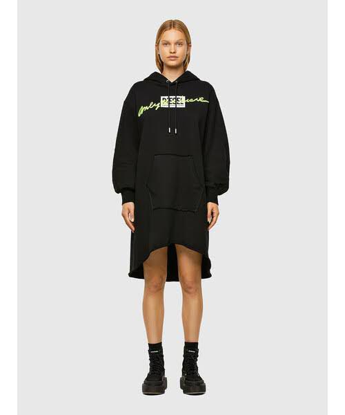 【DIESEL】VIP価格☆D-Ilse-D パーカーワンピース DIESEL ディーゼル ロゴ マキシ フーディー スウェット