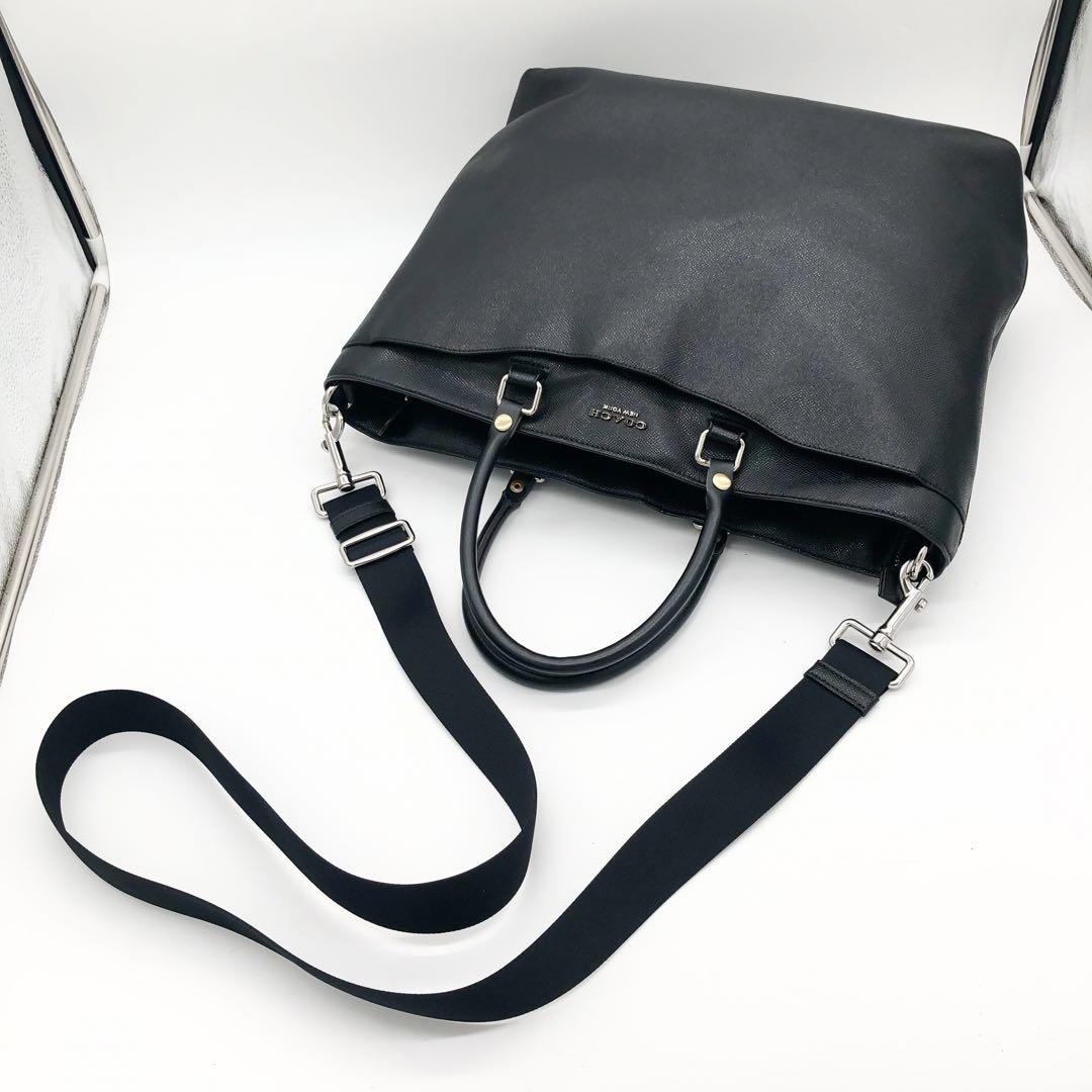 【美品】コーチ　ビジネスバッグ　2way A4収納可能　　ブラック　F84630