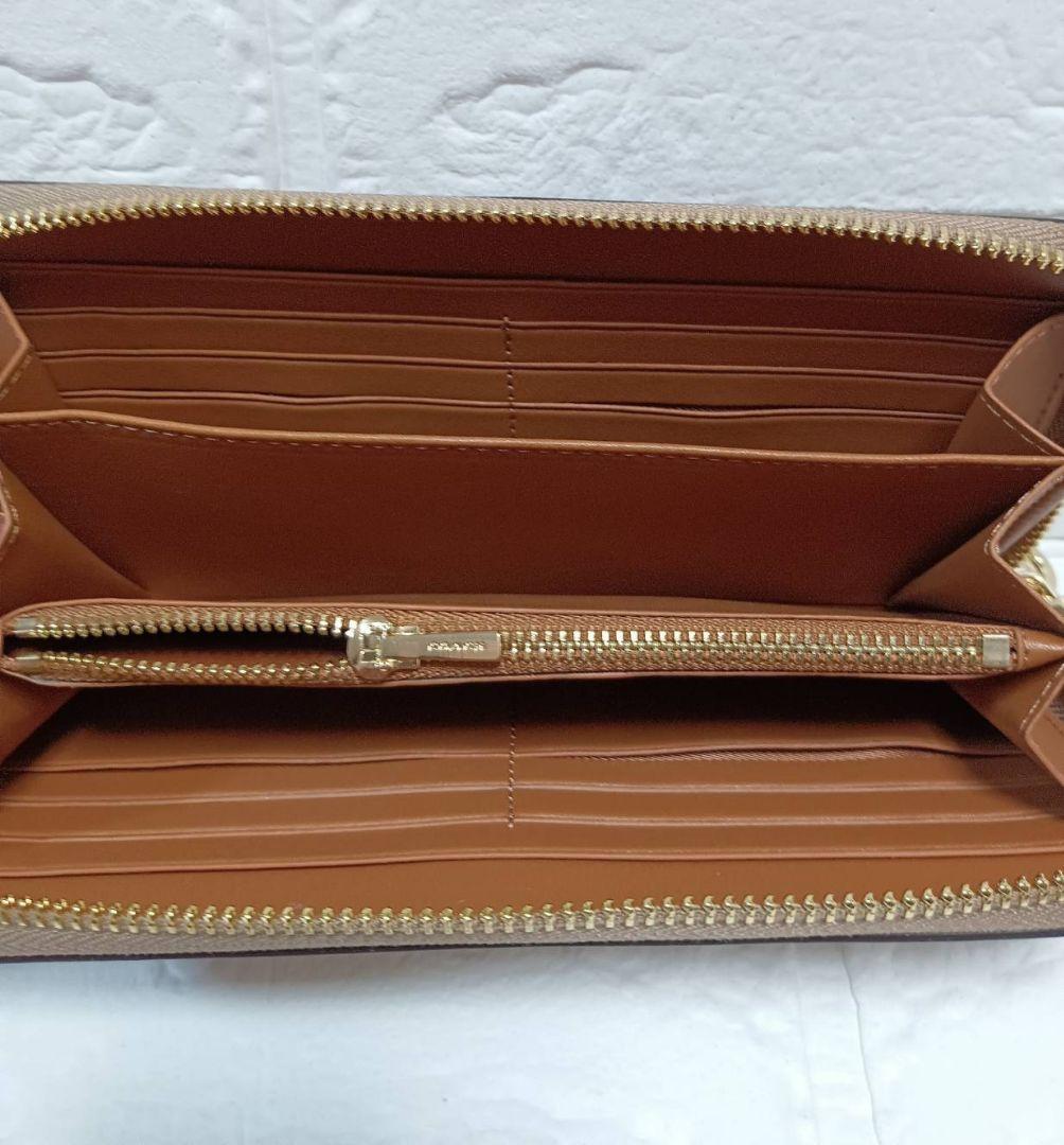 COACH　 長財布　 チェリー柄　ブラウン
