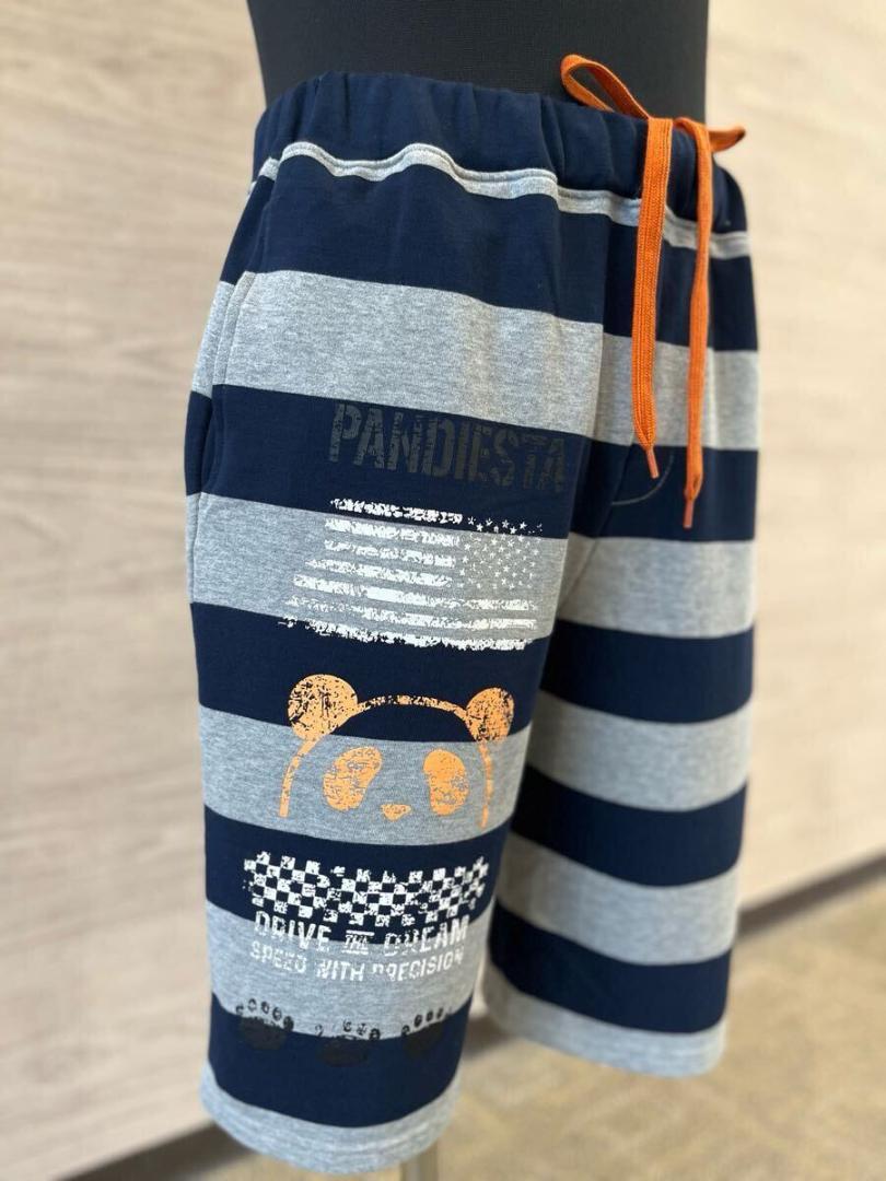 PANDIESTA　ボ－ダ－スウェットショ－トパンツ　Lサイズ　グレー×ネイビー