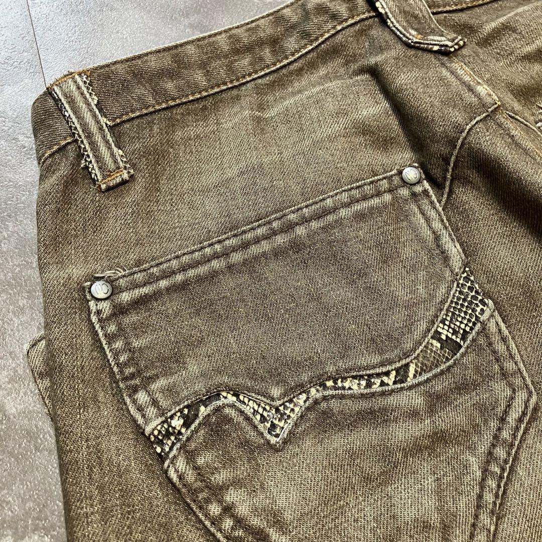 パンツ 00s nicole python pocket flare denim Y2K