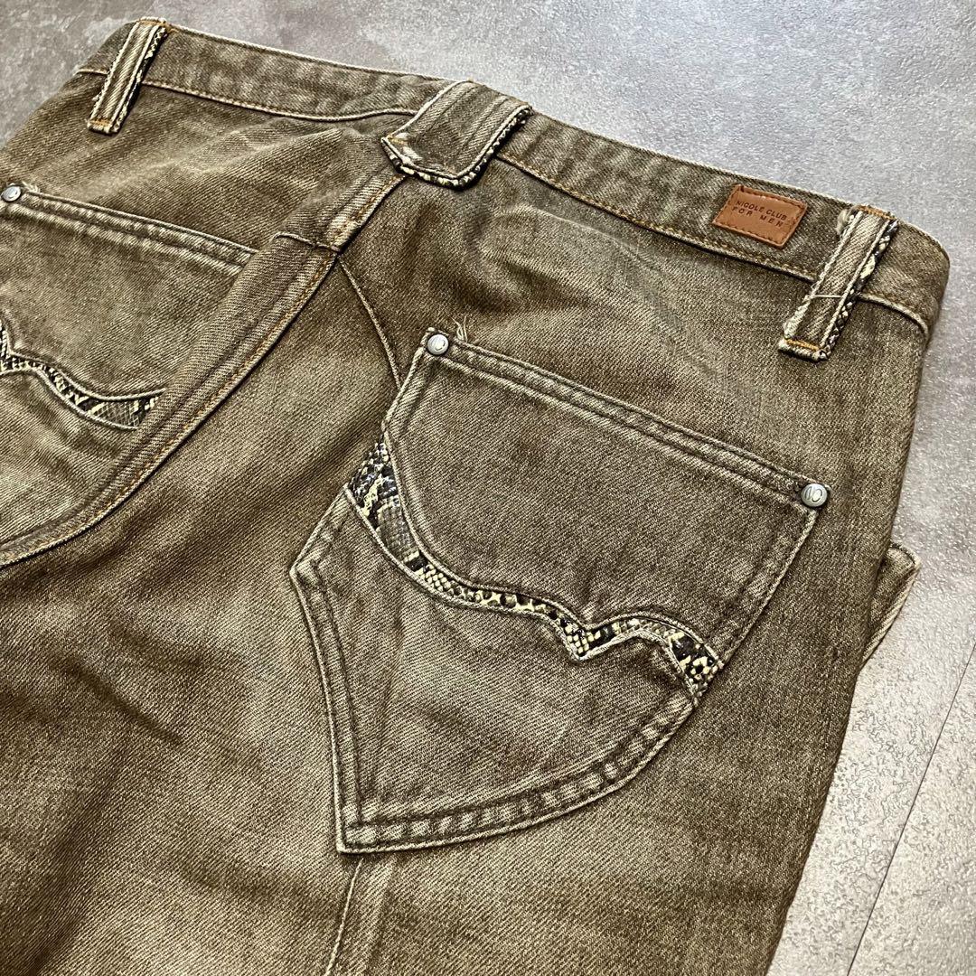 パンツ 00s nicole python pocket flare denim Y2K