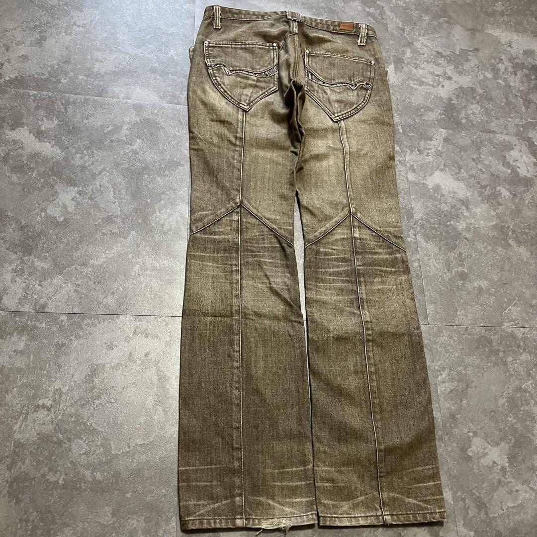 パンツ 00s nicole python pocket flare denim Y2K