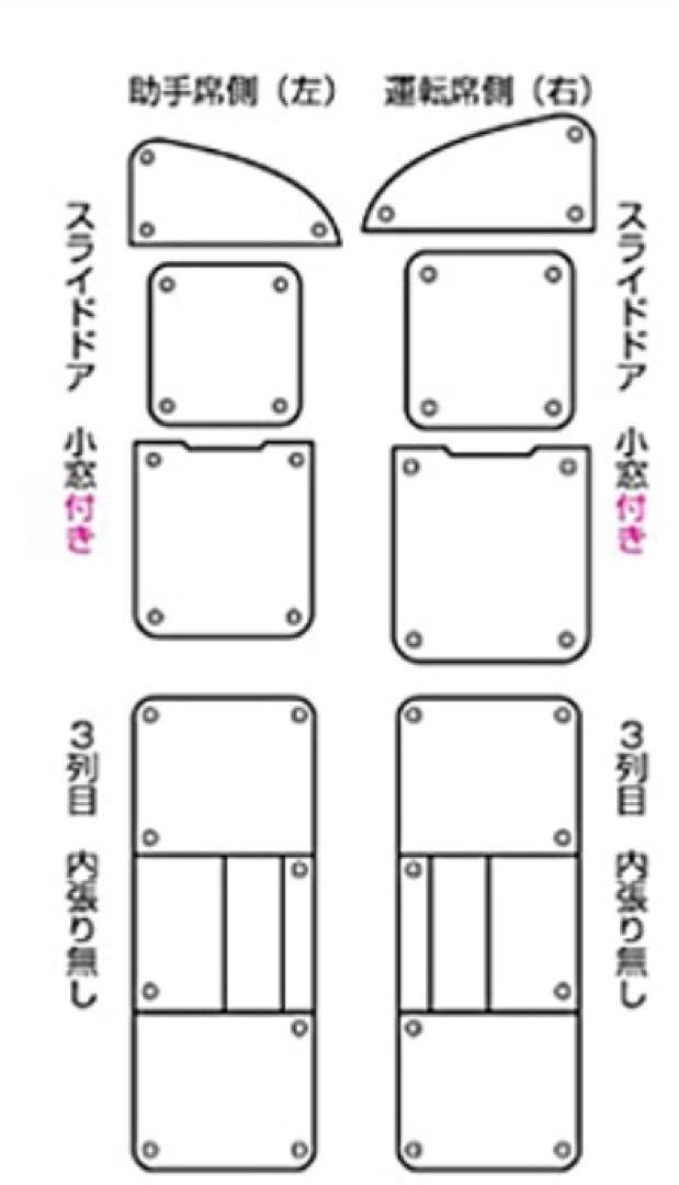 ユーアイビークル遮光パッド リア4面セット　ハイエース6型　DX