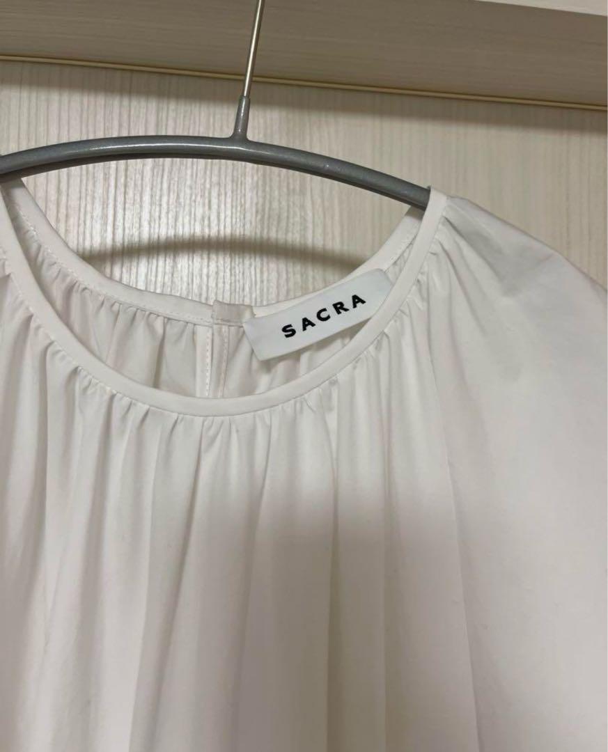 新品未使用タグ付き】sacra コットンフレアロングワンピース