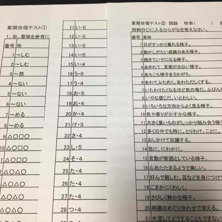 馬渕教室6N 夏合宿語彙セレクション150➕復習テスト付き!