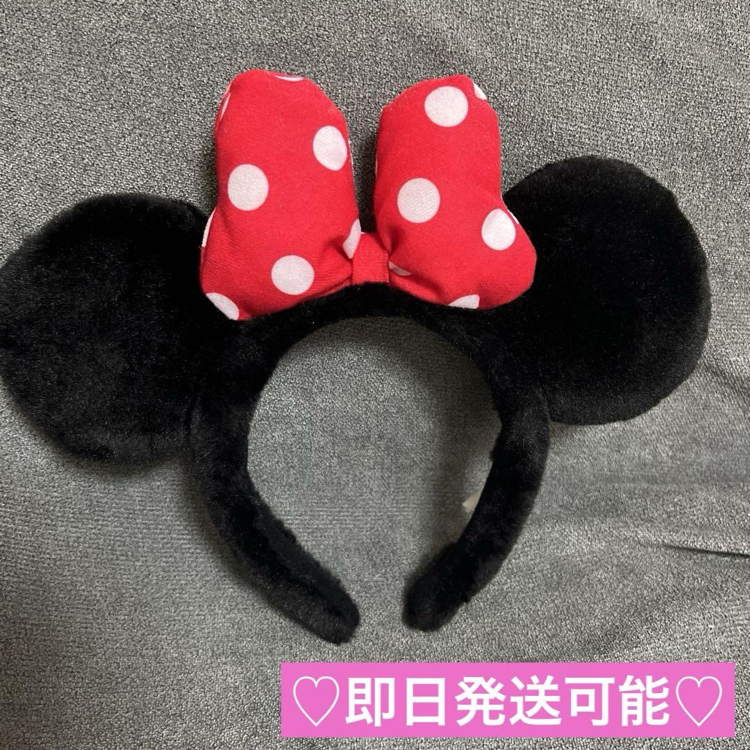 US Disney Parks限定☆ミニーカチューシャ 赤白水玉リボン ディズニーリゾートミニーカチューシャ赤水玉