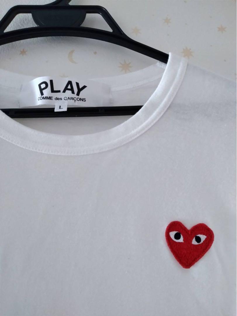 最終値下げコムデギャルソンPLAY ハートロゴ Tシャツ L二枚セット