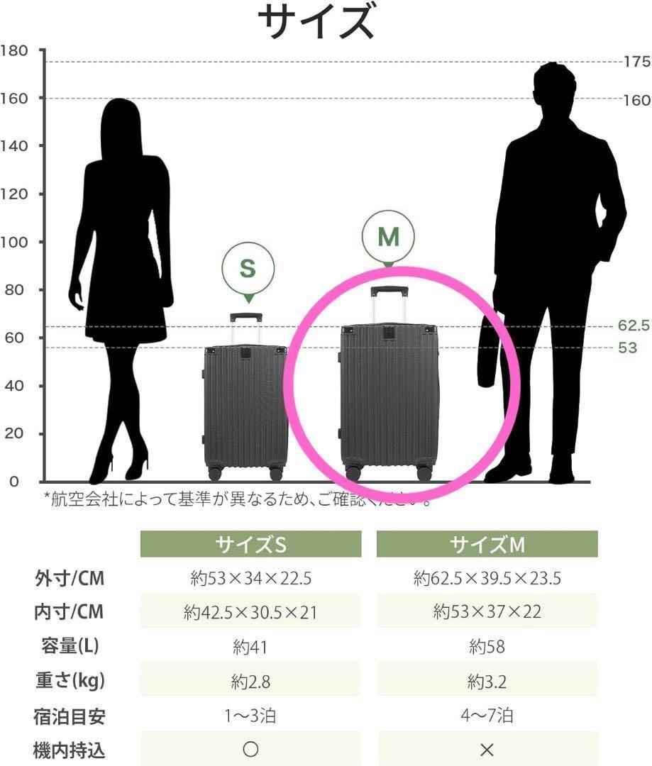キャリーケース カバー付き　軽量　4〜7泊　TSAロック　多機能　静音キャスター