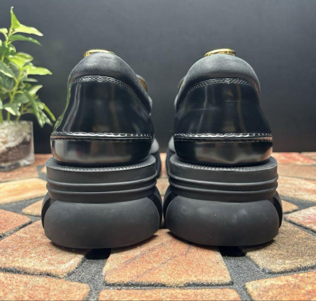 美品 GUCCI グッチ ラグソール ビットローファー ブラック【27.0】