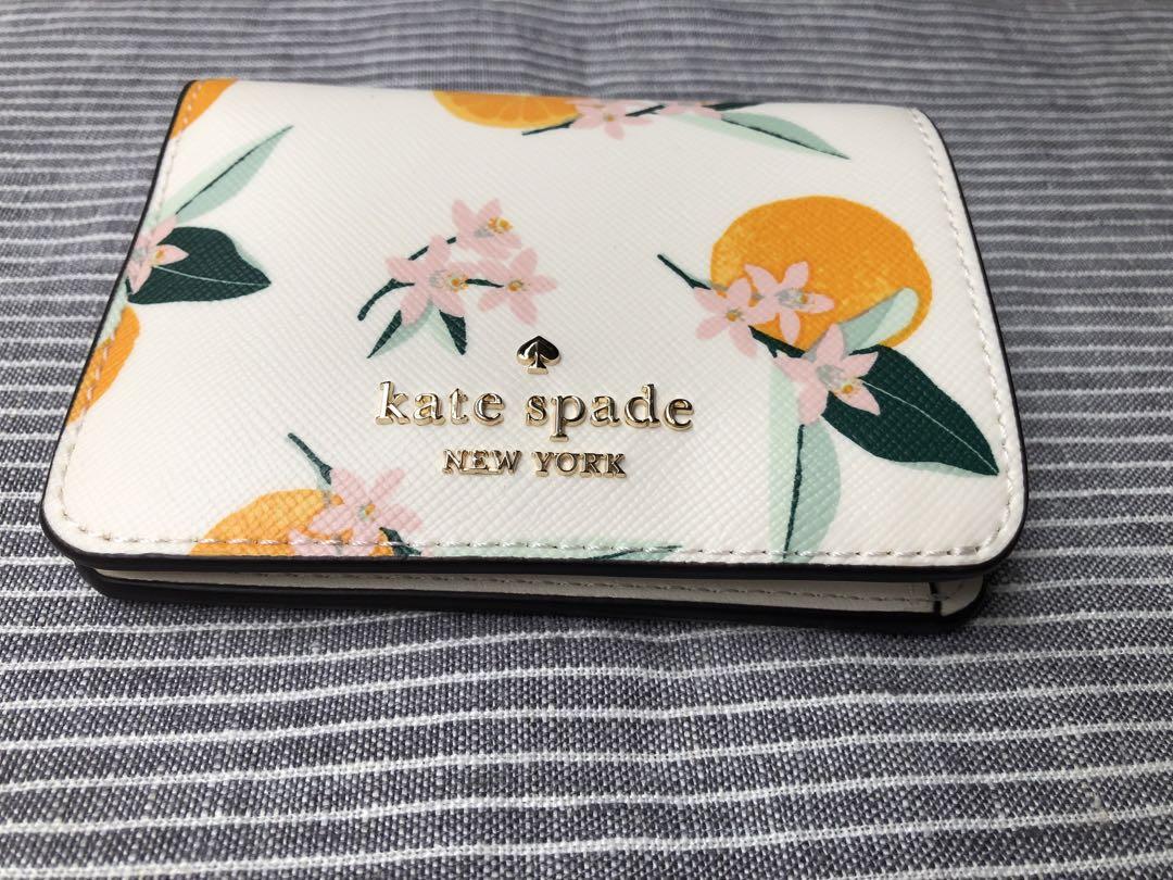 新品　ケイトスペード　オレンジ　折財布　白