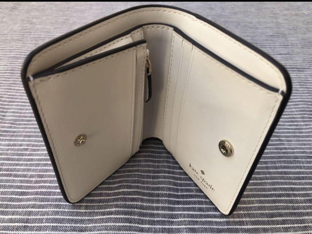 新品　ケイトスペード　オレンジ　折財布　白