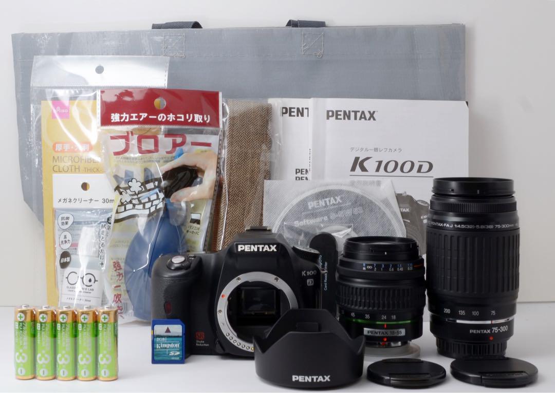 在庫処分セール 言い換え 超望遠付き！PENTAX K100D☆美品☆スマホ転送☆S数約5500回 デジタルカメラ