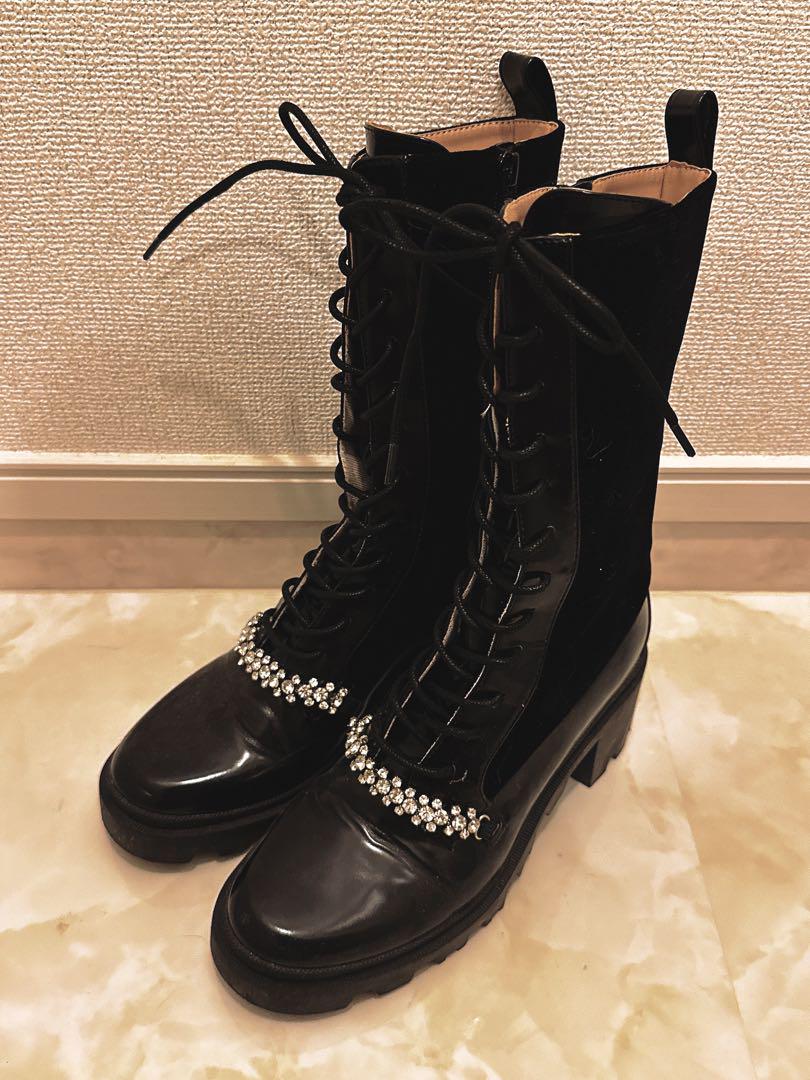 靴 Herlipto Crystal Lace-Up Ankle Boots 37