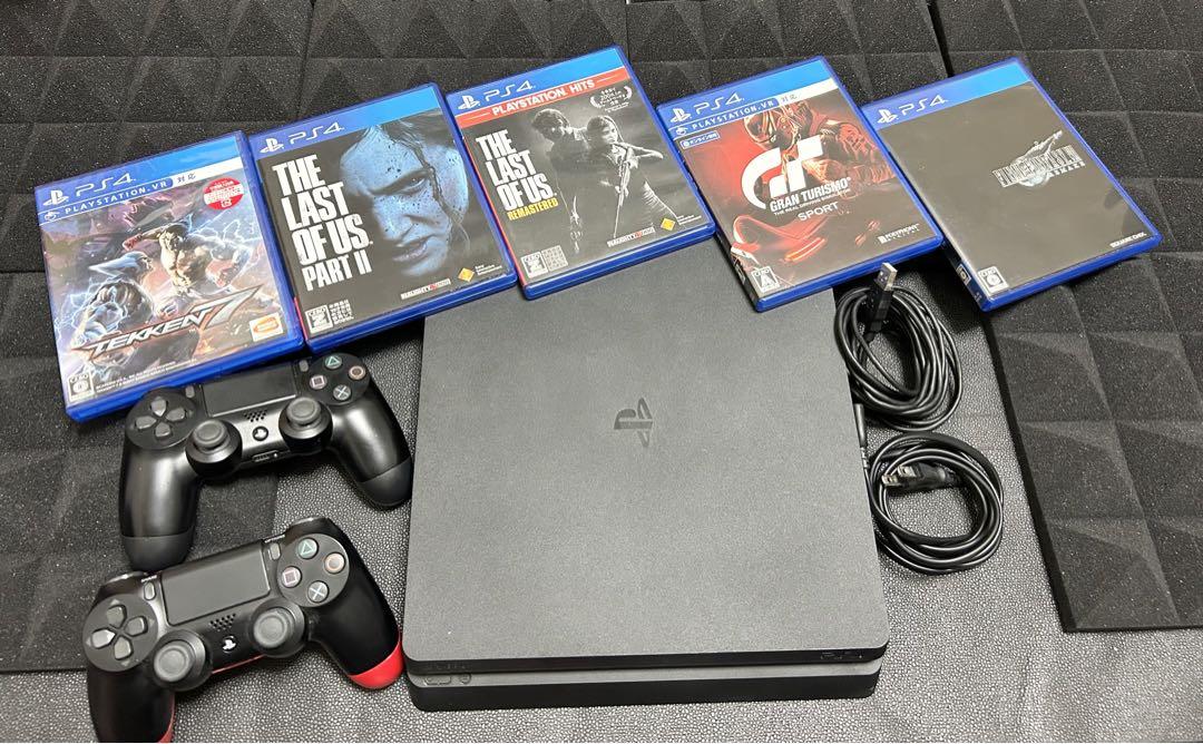 PlayStation 4 ジェット・ブラック ソフト5本 コントローラー2個TheLastofUs