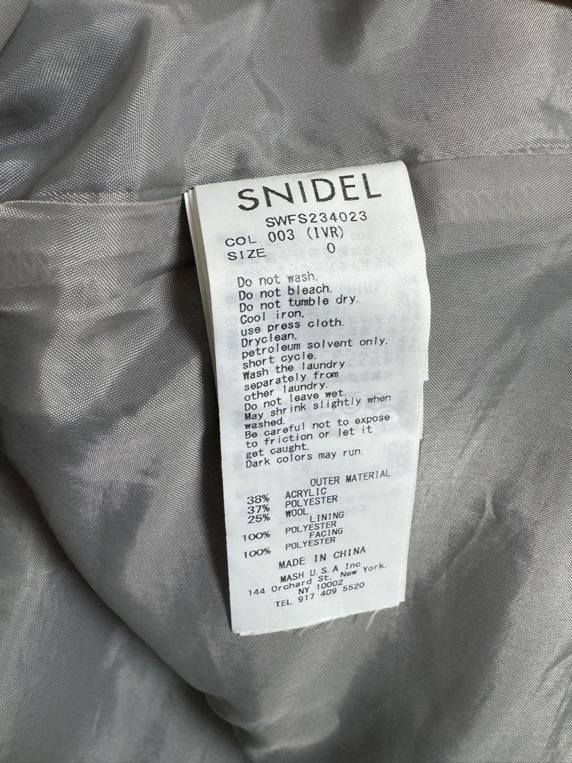 SNIDEL ロービングチェックミニスカート IVR アイボリー 0サイズ