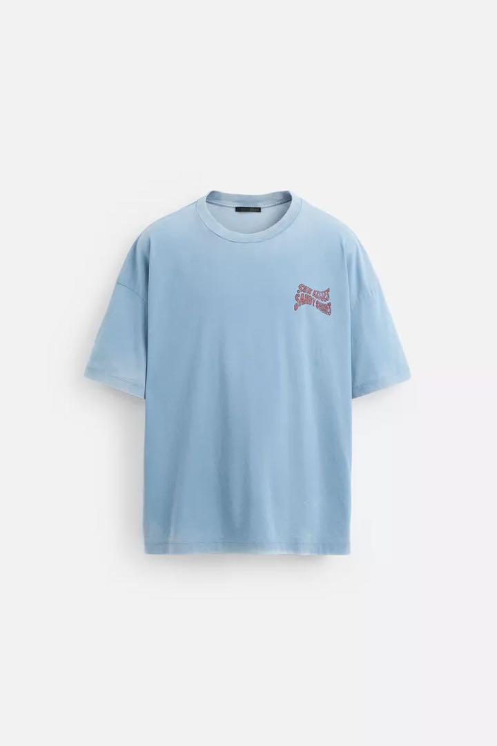 ZARA ザラ ウォッシュ加工プリントTシャツ Lサイズ 完売品