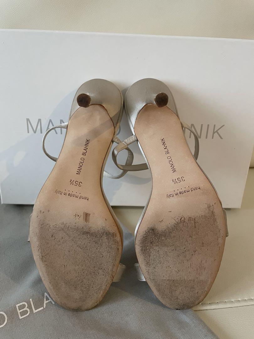 MANOLO BLAHNIK シルバーサンダル 35.5 22.5