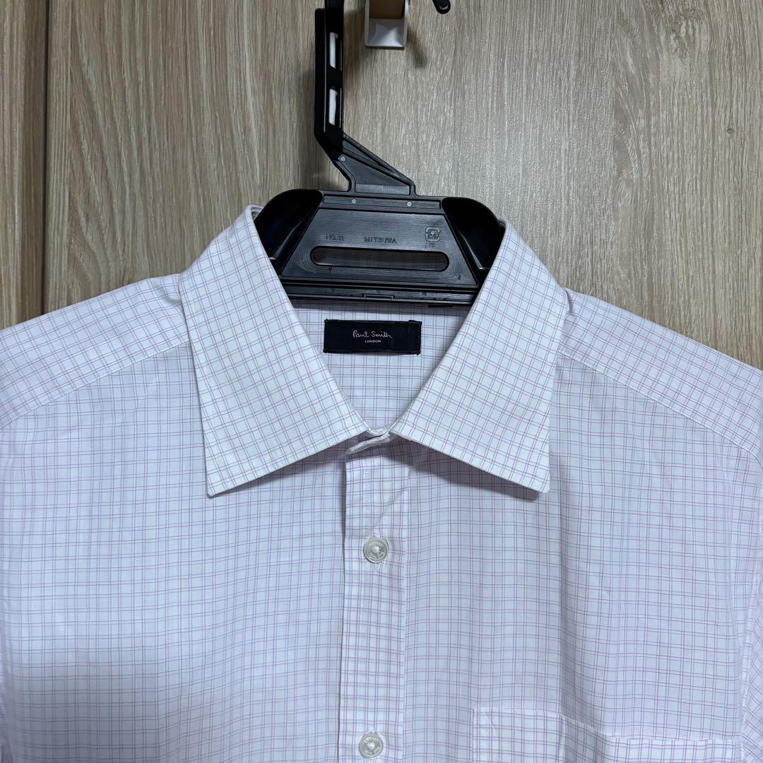 paul smith ピンク チェック柄 長袖シャツ L