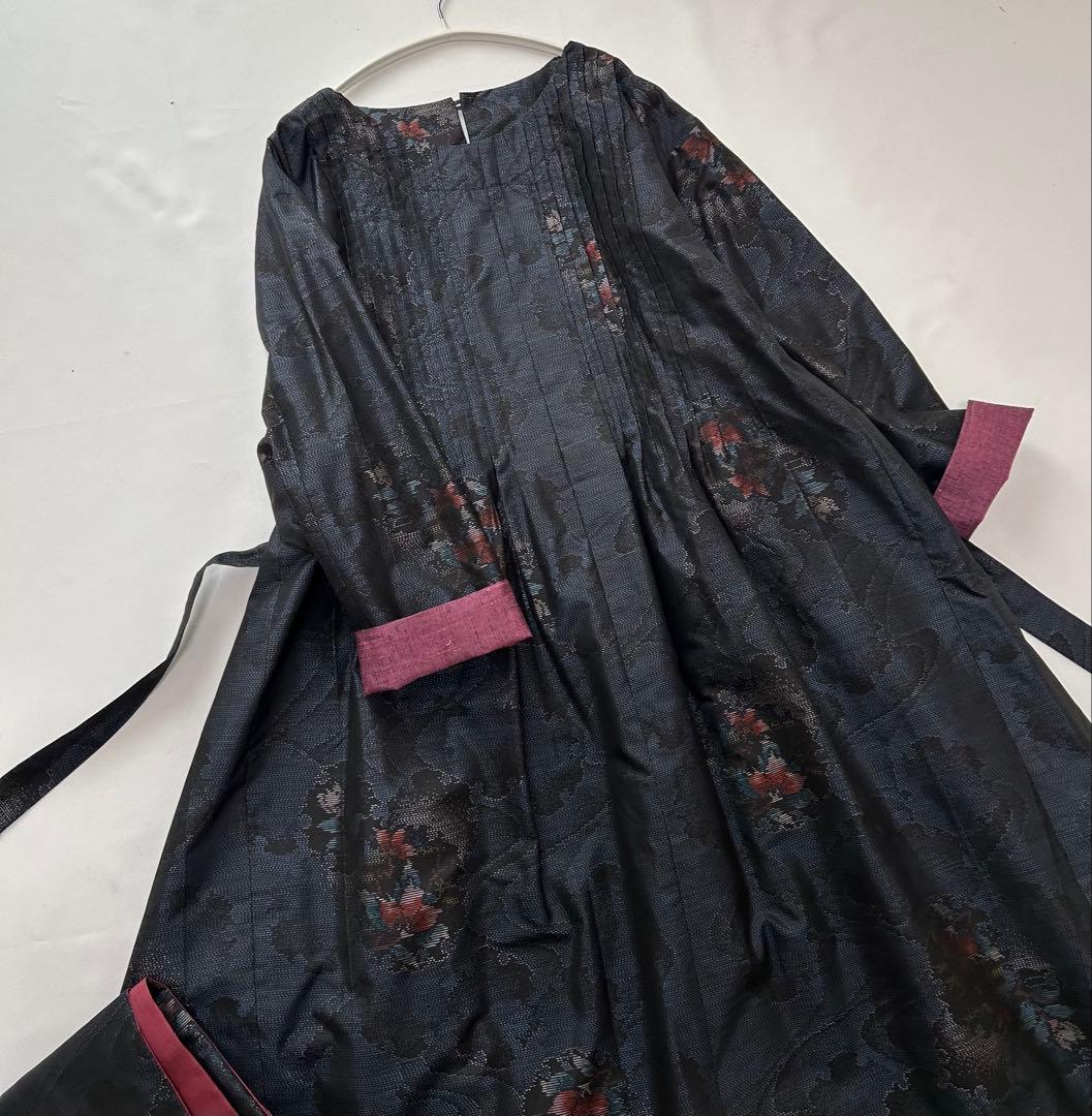 雪輪花柄大島紬