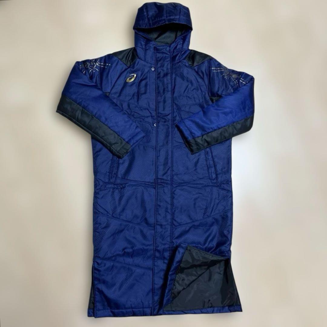 asics フード付き ベンチコート L asics アシックス ネイビー フード付き ベンチコート L サイズ - メルカリ