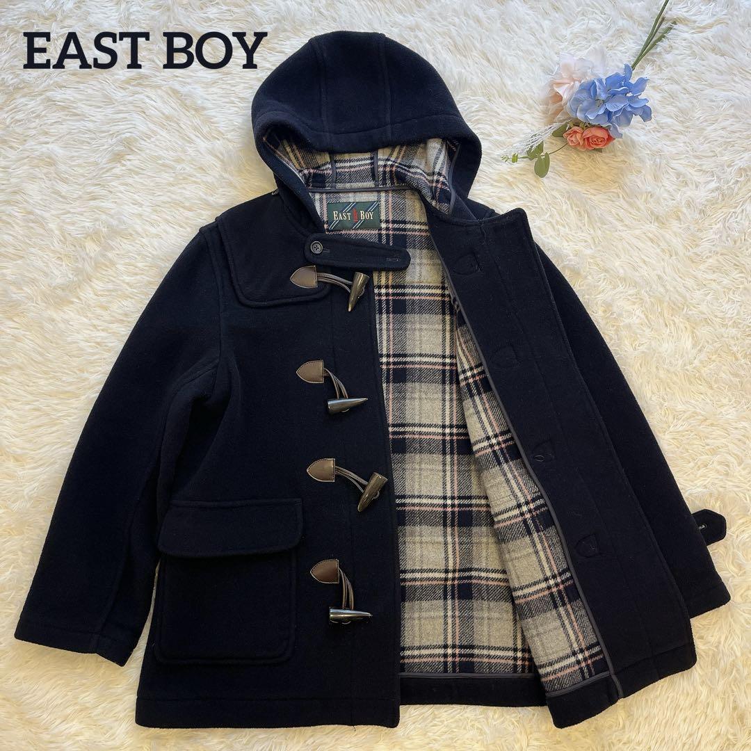 EASTBOY  金ボタン タータンチェック チェスターコート EAST BOY ダッフルコート 裏地チェック ロングコート 7号
